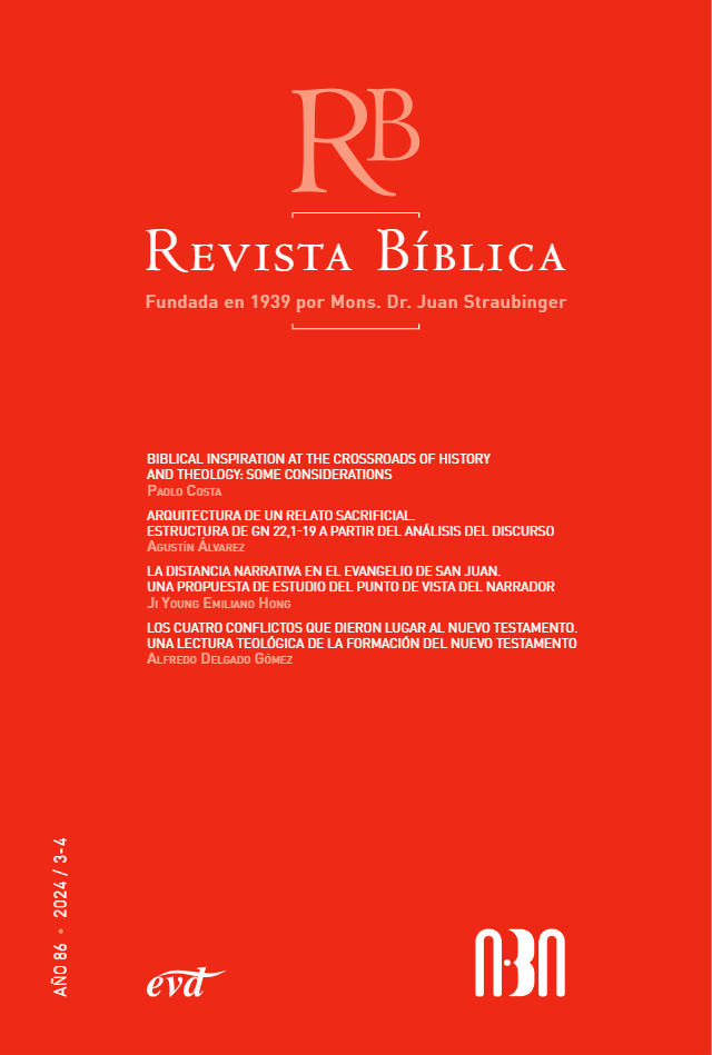 Tapa de la Revista Bíblica vol. 86, num. 3-4